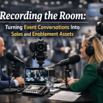 recording the room at a live event podcast studio
